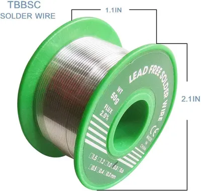 Produktbild von 0,8 mm Lötdraht mit Kolophoniumkern, bleifrei, 20g Rolle für elektronische Bauteile & DIY-Lötungen, Schmelzpunkt 227°C