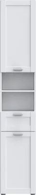 Produktbild von Hochschrank LOKKO Weiß mit 2 Türen, 1 Schubkasten und 4 Fächern