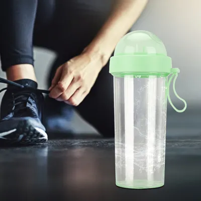 Produktbild von Wasserflasche, tragbare Wasserflasche, Trinkbecher, Outdoor-Trinkflasche, Strohhalm-Wasserflasche