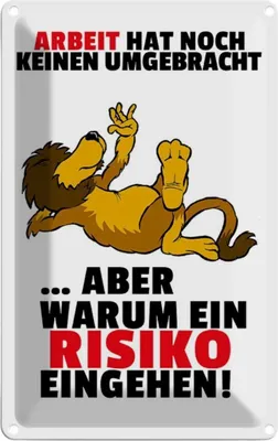 Produktbild von vianmo Blechschild 18x12 cm Arbeit hat noch keinen umgebracht Spruch Zitat