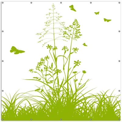 Produktbild von Wallario XXL Outdoor-Poster für Garten oder Balkon, Motiv Grüne Sommerwiese, in ca. 200 x 200 cm