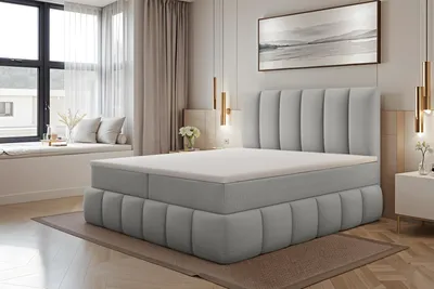 Produktbild von VELAR Boxspringbett mit bettkasten "BALI PLUS", 180 cm, Grau