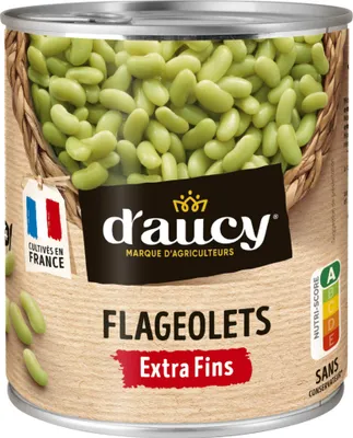 Produktbild von d'aucy Flageolets Grüne Bohnenkerne Extra Fein – 400g Dose, zart und vielseitig