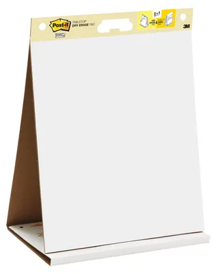Produktbild von Post-it® Super Sticky Selbsthaftendes Meeting Chart mit Aufsteller und Whiteboard - Weiß - 58.4 cm x 50.8 cm - 20 Blatt 6 Blöcke/Packung