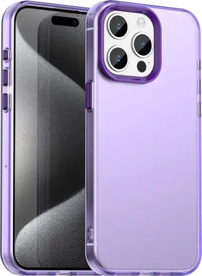 Image de Coque pour iPhone 15 Pro, coque fine semi-transparente matte anti-chocs Violet