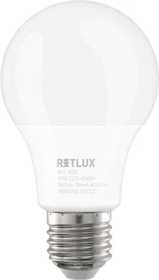 Obrázok produktu pre RETLUX RLL 450 LED žiarovka stmievateľná v 3 krokoch bežným vypínačom, príkon: 10 W, pätica E27, 220-240V, 4000K - studená biela, životnosť viac ako 25000h, svetelný tok: 940 lm