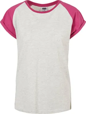 Obrázek produktu pro Dámské tričko Urban Classics Ladies Contrast Raglan Tee lightgrey/brightviolet - XXL