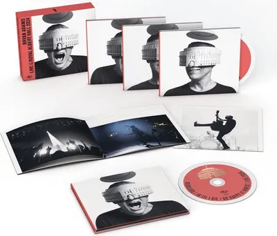 A collection of Bryan Adams' 'Live At The Royal Albert Hall 2024' CDs and Blu-ray, presented in a box set.