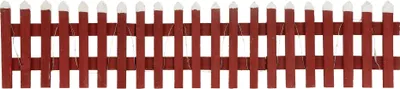 Produktbild von ECD Germany Deko Holz Zaun mit LED, 90x21 cm, Rot, batteriebetrieben, Mini Gartenzaun beleuchtet, Mini-Lattenzaun, Weihnachtsbaum-Zaun, Weinachtsdeko