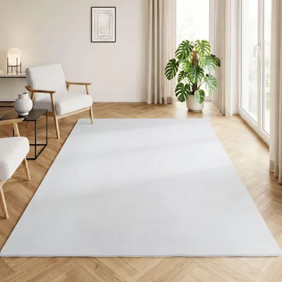 Obrázok produktu pre Homebyhome – prateľný koberec s krátkym vlasom, protiskluzový a mäkký, moderný jednofarebný dizajn do obývacej izby a spálne, rozmery: 120 × 160 cm