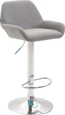 Produktbild von TPFLiving Barhocker Bragnum Gestell Metall in Chromoptik Stoff Grau