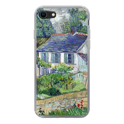 Produktbild von MuchoWow® Handyhülle Schutzhülle Hülle für iPhone SE 2020 Haus in Auvers - Vincent van Gogh Silikon Softcase Handy Hülle - Kartenbesitzer