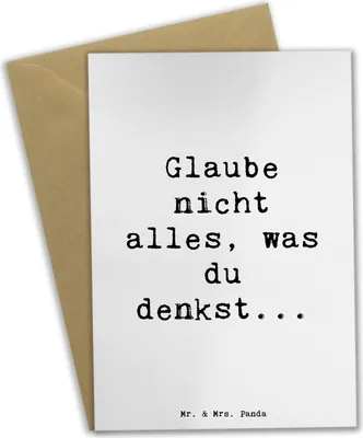 Produktbild von Mr. & Mrs. Panda Klappkarte Spruch Selbstvertrauen und Klarheit - Weiß - Geschenk, Grußkarte, ermutigend, Glückwunschkarte, einladungskarten, Gefühl, Träume verfolgen