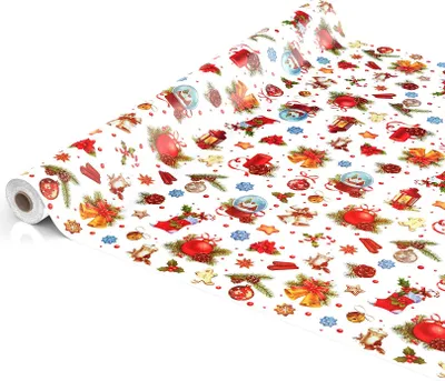 Produktbild von Tischdecke Wachstuch Weihnachten Rot Robust Wasserabweisend Breite 140 cm Länge 2000 cm