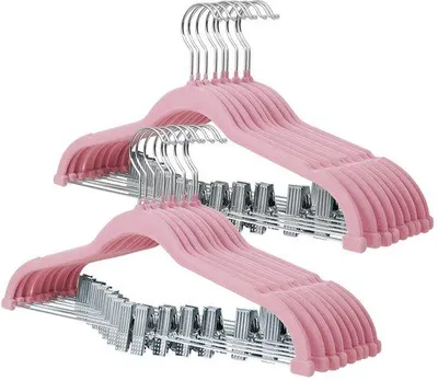 Produktbild von Schwarze Antirutsch Kleiderbügel aus ABS Kunststoff, 10er Set