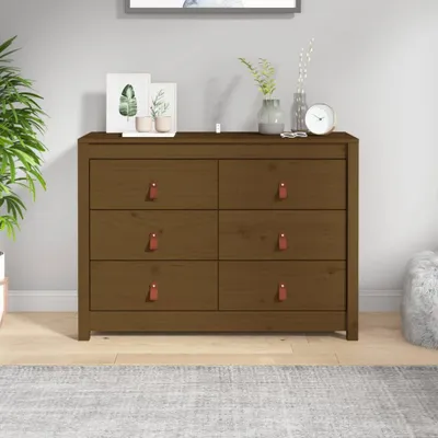 Image de vidaXL Armoire d'appoint brun miel 100x40x72 cm Pin massif