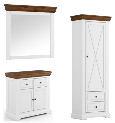 Produktbild von Garderoben-Set Marone Elite Garderobe Massivholz geölt Ausführung wählbar