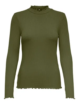 Produktbild von JDY Dünnes Langarm Shirt Basic Stretch Rundhals Stehkragen Longsleeve Größe: M