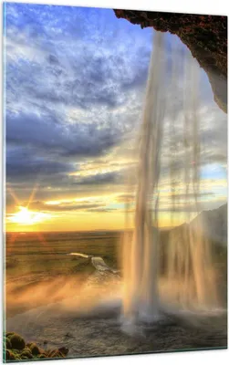 Produktbild von Bilder auf glas - Einteilig - Wasserfall Natur Park Sonne - 50x70cm - Glasbilder - Wandbilder - Bilder - Wanddekoration aus Glas - Glas Bilder - Wandbild auf Glas - GPA50x70-2716