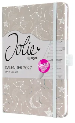 Produktbild von Wochenkalender Jolie 2027 Hardcover ca. A5 Cosmic Fantasy Beige 174 Seiten