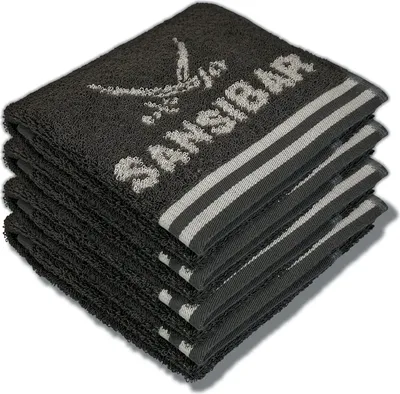 Produktbild von Sansibar Sylt Gästehandtuch 4er Set,  Frottier-Serie "Doubleface“, 30x50 cm, anthrazit/silber