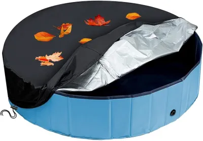 Image de Couverture de piscine 120 x 30 cm, ronde, pliable, étanche, pour piscine pour chiens