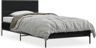Produktbild von "2026 Promotion" Bettgestell moderne - Schwarz - 90x190 cm - Holzwerkstoff und Metall - Polsterbett CC30265