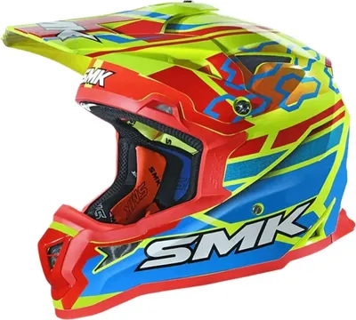 Zdjęcie produktu dla Kask motocrossowy SMK Allterra Tribou N, czerwony/żółty, M (57)