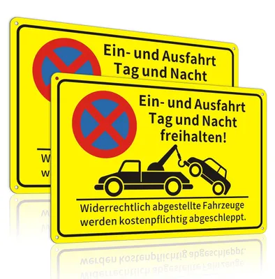 Imagen del producto de Señales de advertencia reflectantes de aluminio, 2 unidades, 30 x 20 cm, para entradas