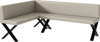Produktbild von MEBLINI Eckbank für Esszimmer - Küchenbank - Essecke - Sitzecke Küche - ERIC - X-Beine 142x196x87cm Links - Beige Kunstleder