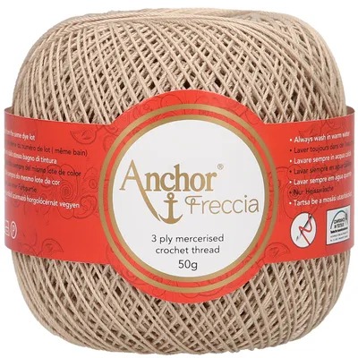 Produktbild von Anchor Freccia Stärke 12 4771012-00388 beige Häkelgarn, 100 % Baumwolle