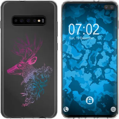 Produktbild von PhoneNatic Case kompatibel mit Samsung Galaxy S10 Plus Silikon-Hülle Floral Hirsch M7-6