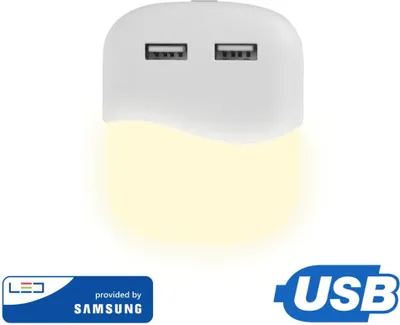 Obrázok produktu pre LED nočné svetlo s USB V-TAC SAMSUNG CHIP Square VT-84 teplé 10lm