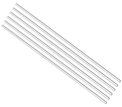 6 Acryl-Halbrundstäbe klar 2 mm x 200 mm rund