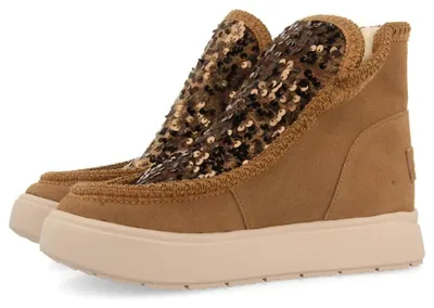 Image de Bottes australiennes GIOSEPPO en cuir épais, ornées de paillettes, couleur taupe, taille 41 (Europe)