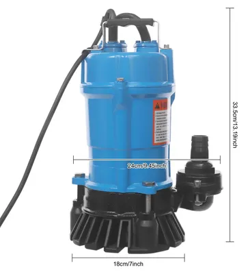 Obrázek produktu pro Čerpadlo na splašky a špinavou vodu 220 V – ponorné čerpadlo – 550 W – samonasávací – pro splašky, kal a špinavou vodu – odvodňování a zavlažování – modré