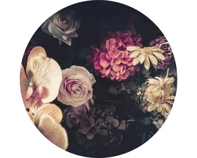 Produktbild von Glasbild Baroque Flowers II Ø 20 cm