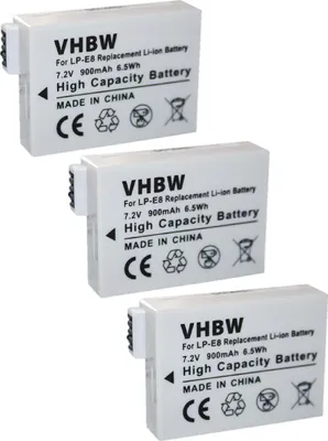 2x Akku Für Canon EOS 550D, 700D, 650D, 600D – 1140mAh, 7,4V, Li-Ion, Ersatz Für Canon LP-E8