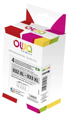 Immagine prodotto di Confezione multipla di cartucce OWA K10306OW in sostituzione delle cartucce HP 932XL/933XL ciano, magenta e giallo