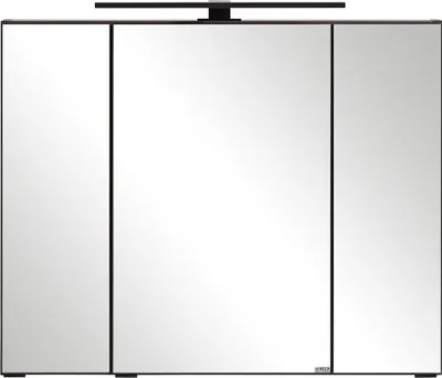 Produktbild von Spiegelschrank 80 cm mit LED-Aufbauleuchte in dunkelgrau MARLING-03, B/H/T ca. 80/64/20 cm
