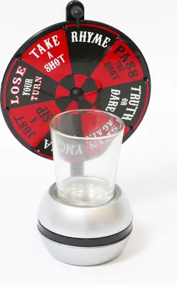 Produktbild von Trinkspiel Wheel of Shots mit Shooter Glas