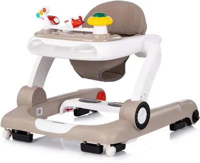 Zdjęcie produktu dla Chipolino chodzik little Explorer 4 w 1 wózek do nauki chodzenia blokada muzyki kółka beżowe
