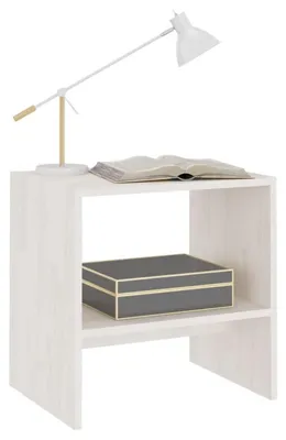 Produktbild von Nachttisch Nachtschrank Kiefer Massivholz Weiß 40x30,5x40 cm