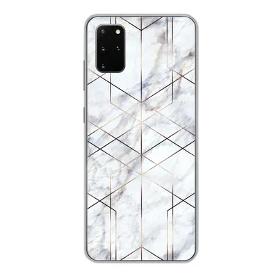 Produktbild von MuchoWow® Handyhülle Schutzhülle Hülle für Samsung Galaxy S20 Plus Marmor - Gold - Weiß Silikon Softcase Handy Hülle - Hartschale