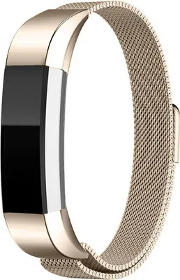 Produktbild von Milanese Smartwatch-Armband - Passend für Fitbit Alta / Alta HR Milanese-Armband - Champagner - Strap-it Uhrenarmband / Armband / Armbänder - Größe: Größe S