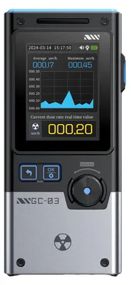 3-in-1 Strahlungsmelder mit Geigerzähler, 2,4" Farbdisplay, schwarz