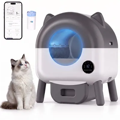 Produktbild von Selbstreinigende Katzentoilette 76L XXL Katzenklo mit App-Steuerung, für mehrere Katzen, 8-fach Anti-Klemm-Sensoren, geruchsarm, leise, LED-Nachtlicht