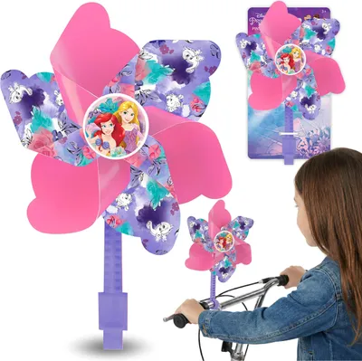 Produktbild von DISNEY PRINCESS Fahrrad-Windrad für den Lenker, buntes Windrad mit Halterung für Kinderroller