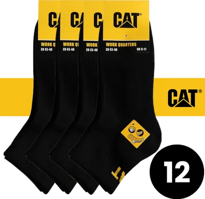 Produktbild von CAT Caterpillar 12 Paar Kurzschaft Quarter Arbeitssocken in 43-46 in Schwarz