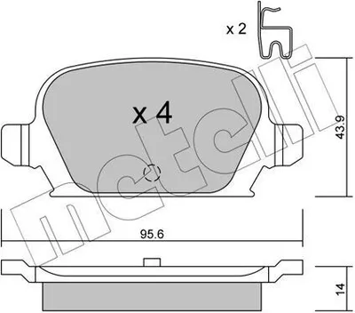 Produktbild von METELLI Bremsbeläge Satz Hinten Bremsklötze für OPEL Corsa C Schrägheck (X01) 22-0541-0
